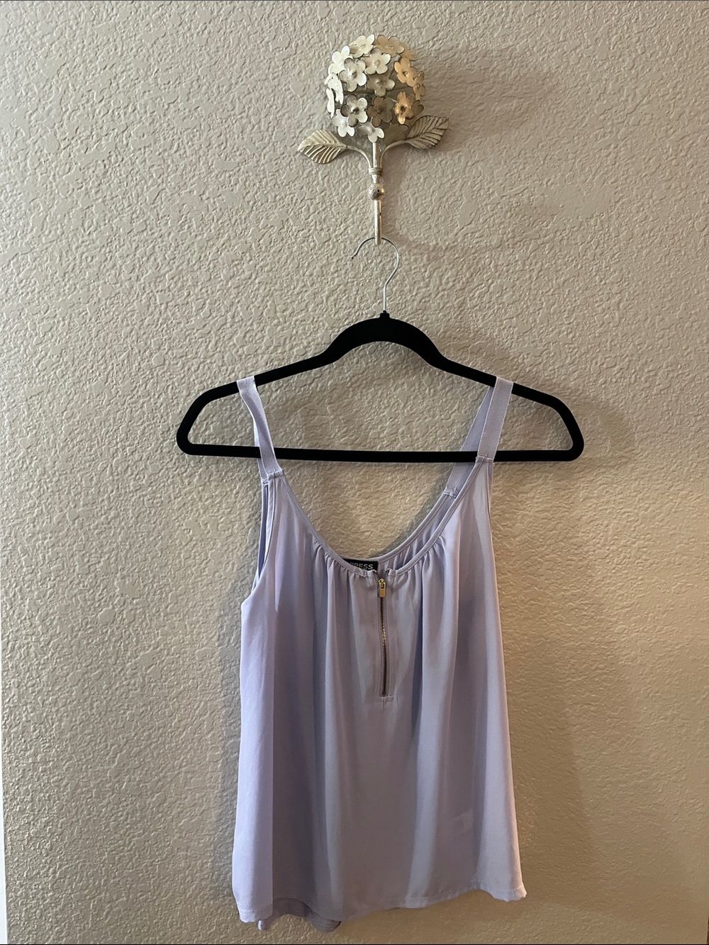 Express Lavender Zip-Front Sleeveless Top